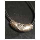 Silver Toned Heart Design Pendant Necklace