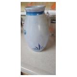 Hand-Painted Ceramic Vase with Bird and Floral Mot