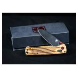 COBRA TEX ZEBRA WOOD BAR LOCK KNIFE