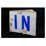 IN & OUT METAL SIGN