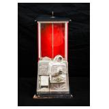 1 CENT MASTER GUMBALL MACHINE, PORCELAIN, W/KEY