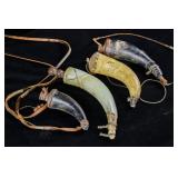 4 POWDER HORNS