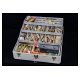 TACKLE BOX FULL OF WOODEN LURES