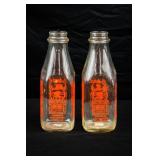 2 GURNSEY MILK QUART BOTTLES