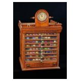 M HEMINGWAY & SON THREAD CABINET W/CLOCK