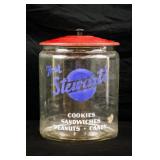 STEWARTS COOKIE JAR W/METAL LID