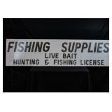 FISHING SUPPLIES SIGN - METAL
