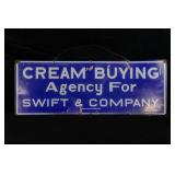 CREAM BUYING AGENCY SIGN - PORCELAIN