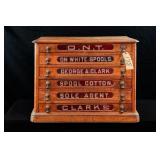 RED GLASS THREAD CABINET