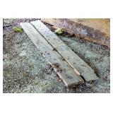 SET OF WOOD MOWER RAMPS W/METAL ENDS