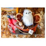 COAL BUCKET, FIREWOOD CARRIER, OWL