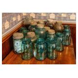 Set of Blue Jars