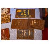 1951, 53, 54, 55 JE 1 OH Plates