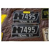 Matching set 1957 TN Plates