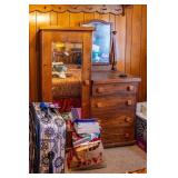 Antique Oak Mirrored Chiffarobe