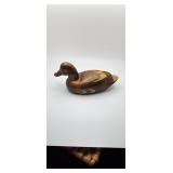 Hand-Painted Wooden Duck Decoy  Rustic Folk Art