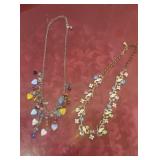 Lot of 2 Colorful Costume Statement Necklaces  He