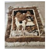 Southwestern Alpaca/Wool Folk Art Rug with Moccasi