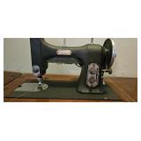 Vintage White Rotary Sewing Machine in Cabinet wit