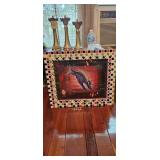 Hand-Painted Fish Artwork with Colorful Mosaic Til