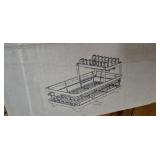 White Two-Tier Dish Drying Rack with Utensil & Gla