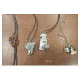 Agatized Fossil Coral & Black Walnut Pendant Neckl