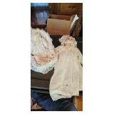 Vintage Baby Doll & Bassinet Doll Lot