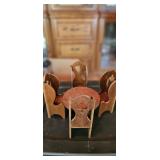 Vintage Miniature Wooden Dollhouse Dining Set  Ro