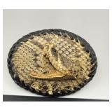 Vintage Genuine Rattlesnake Head & Skin Belt Buckl