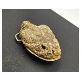 Genuine Rattlesnake Head Belt Buckle