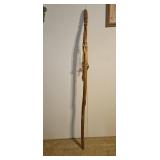 Signed 2010 Hand-Carved Wood Spirit Walking Stick