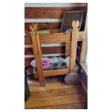 Rustic Handmade Wooden Flower Cart with Heart Deta