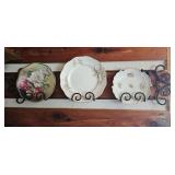 Lot of 3 Vintage Floral Decorative Plates  White