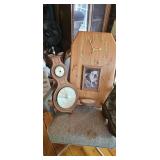 Vintage Wooden Clock & Weather Instrument Lot  Ba