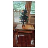 Wooden Side Table with Vintage Christmas Tree & Co