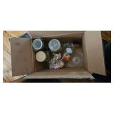 Assorted Vintage Glass Storage Jars & Garfield Can
