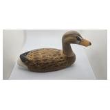 Hand-Carved & Painted Wooden Duck Decoy  Detailed