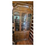 Vintage Faux Bamboo China Cabinet / Display Hutch