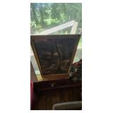Assorted Vintage & Folk Art Décor  Framed Woodlan