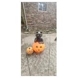 Vintage Halloween Blow Mold Cat & Jack-O