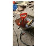 Vintage Measuring Tape, Trouble Light & Metal Tub