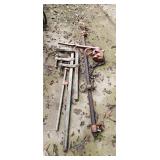 Assorted Bar Clamps, Come-Along & Chain Lot