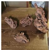 4-Piece Natural Burl Wood Sculpture & Décor Lot