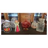 Vintage Glass Jar & Candy Dish Lot
