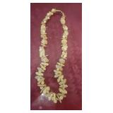 Vintage Hawaiian Pikake-Style Carved Floral Neckla