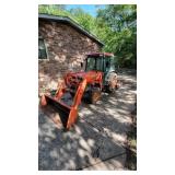 Kubota L4310 4WD Tractor, Enclosed Cab & Bush Hog