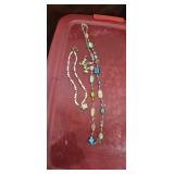 3-Piece Jewelry Lot  Art Glass Necklace, Pearl-St
