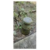 Antique Metal Milk Can & Cast Iron Fireplace Andir