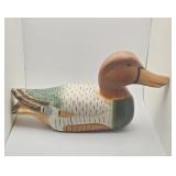 Hand-Painted Wooden Mallard Duck Decoy  Rustic Fo