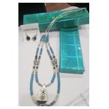 Southwestern-Style Double-Strand Turquoise & Heish